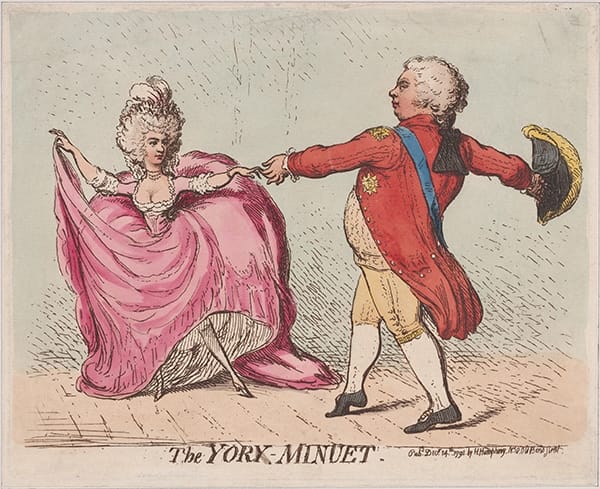 Print of an 18th century dance, the minuet