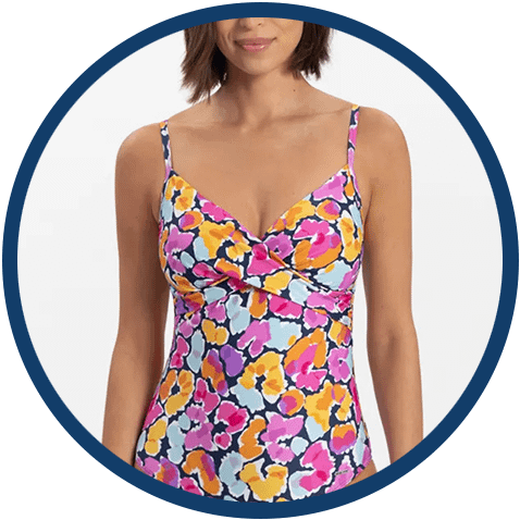 Floral bra-sized one piece for D cup