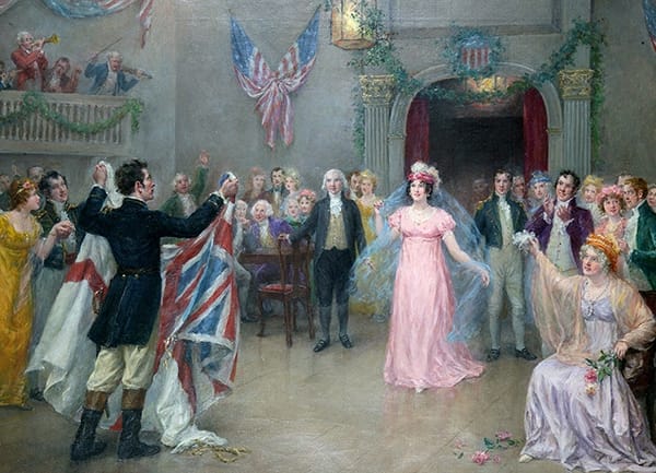 A painting of an American 19th century ball